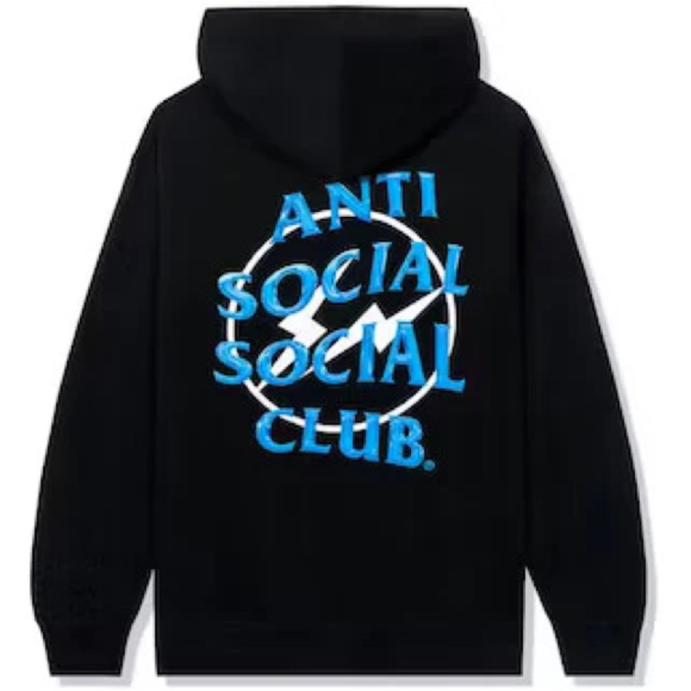 Anti Social Social Club Black Hoodie with Blue Graphics